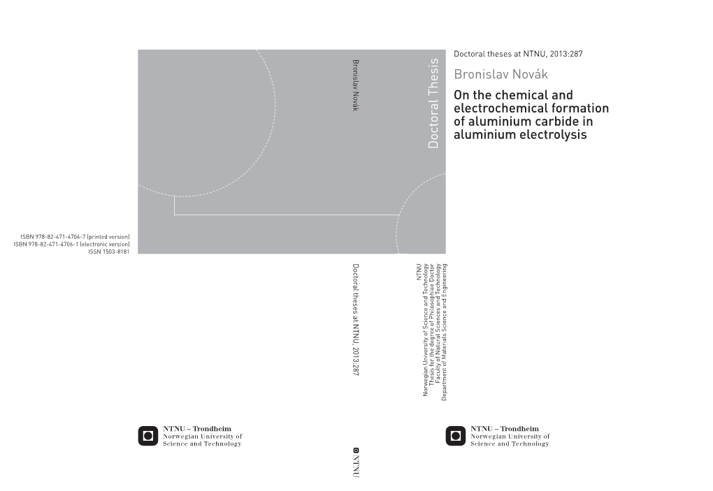 Aluminium På Carbideavhandlingen in Aluminium Electrolysis