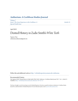 Dented History in Zadie Smithâ•Žs White Teeth