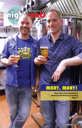 MARY, MARY! Mary’S Rec Room Rebrands As Andersonville Brewing Company
