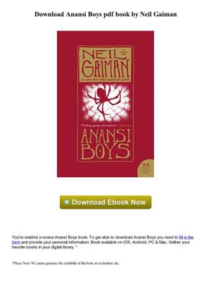 Download Anansi Boys Pdf Book by Neil Gaiman