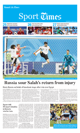Russia Sour Salah's Return from Injury