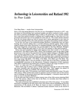 Archaeology in Leicestershire and Rutland 1982 by Peter Liddle