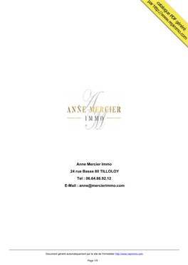 Catalogue Immobilier De Anne Mercier Immo