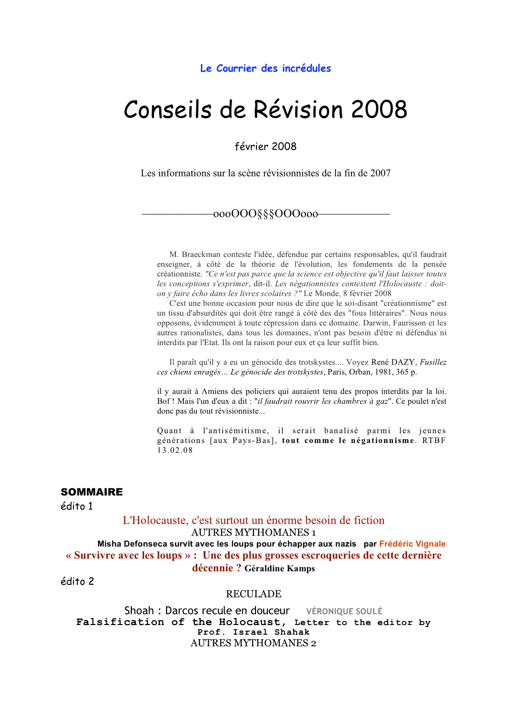 Conseils De Révision 2008
