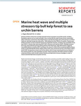 Marine Heat Wave and Multiple Stressors Tip Bull Kelp Forest to Sea Urchin Barrens L