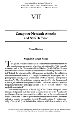 Computer Network Attacks and Self-Defense