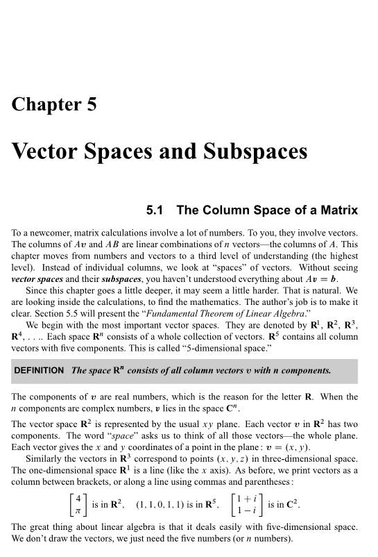 5.1 the Column Space of a Matrix