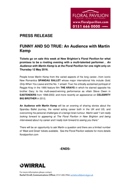 An Audience with Martin Kemp