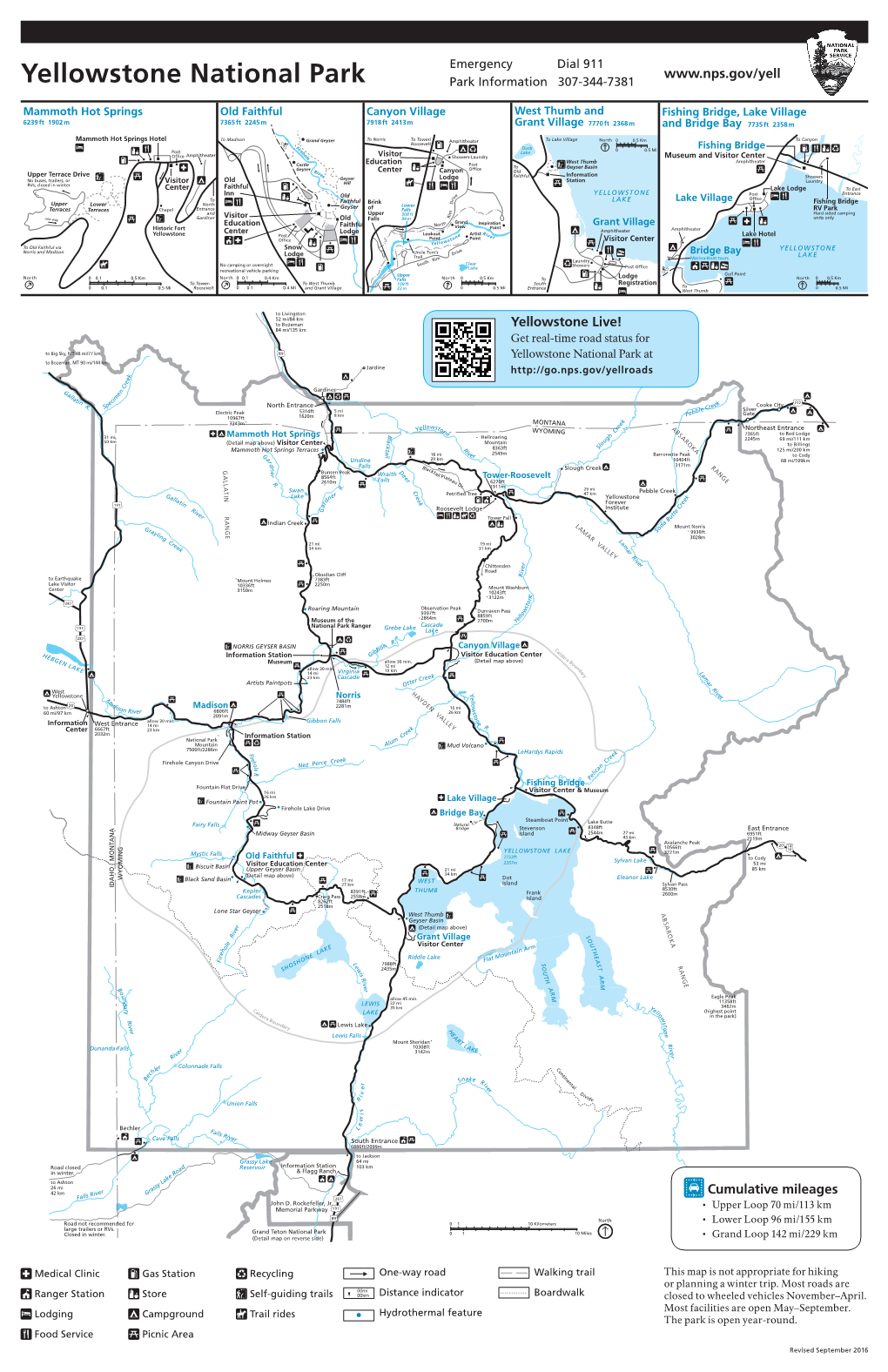 Yellowstone National Park Park Information 307-344-7381