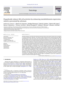 Ptaquiloside Reduces NK Cell Activities by Enhancing Metallothionein Expression