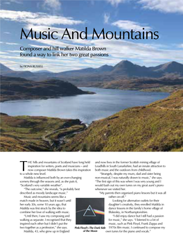 Music and Mountains Composer and Hill Walker Matilda Brown Found a Way to Link Her Two Great Passions by FIONA RUSSELL