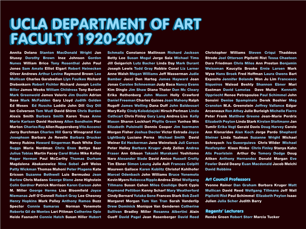 Ucla Department of Art Faculty 1920-2007