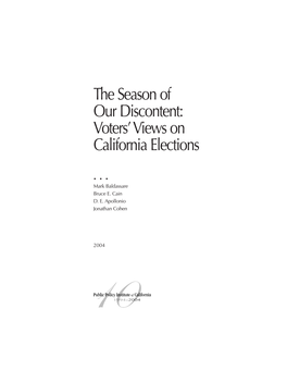 Voters' Views on California Elections