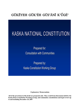 Kaska National Constitution