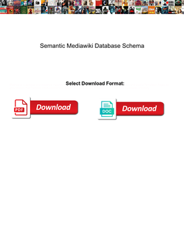 Semantic Mediawiki Database Schema