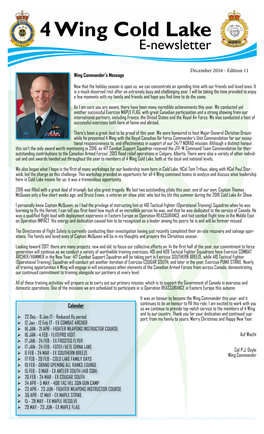 December 2016 - Edition 11 Wing Commander’S Message
