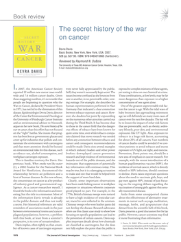 The Secret History of the War on Cancer