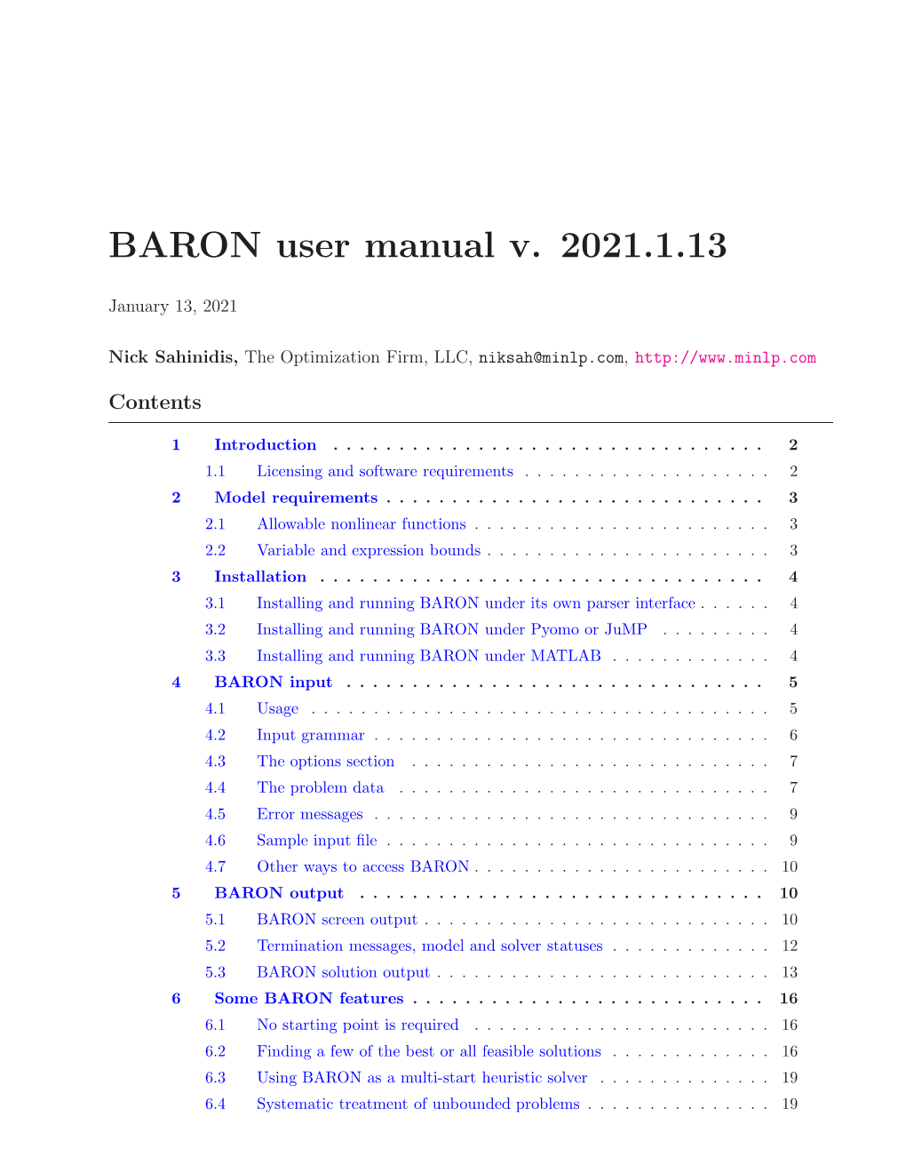 BARON User Manual V