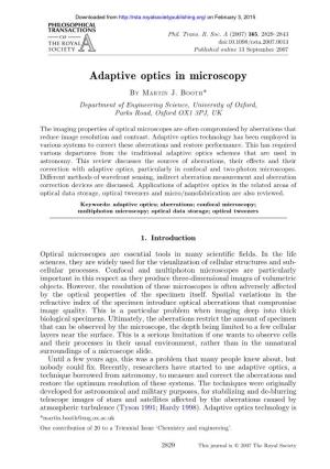 Adaptive Optics in Microscopy