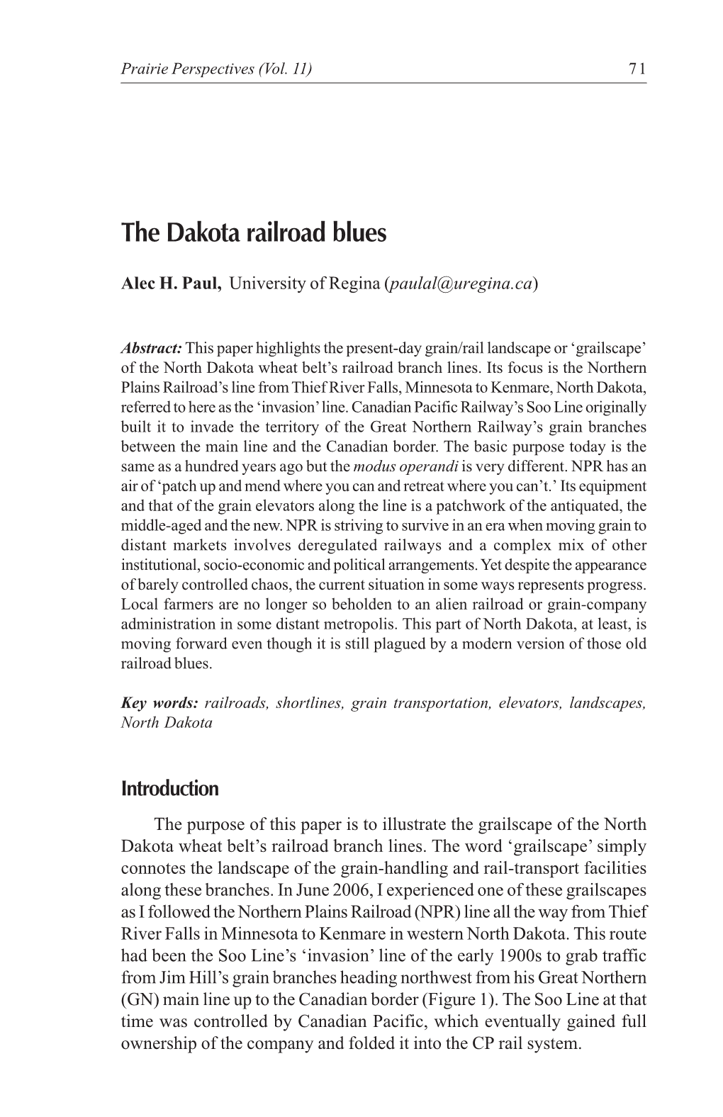 The Dakota Railroad Blues