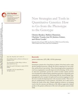 New Strategies and Tools in Quantitative Genetics: How to Go from the Phenotype to the Genotype