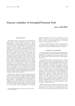Flavour Volatiles of Tetraploid Banana Fruit