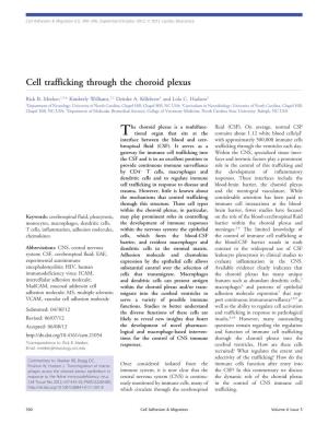 Cell Trafficking Through the Choroid Plexus