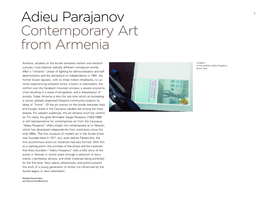 Adieu Parajanov Contemporary Art from Armenia