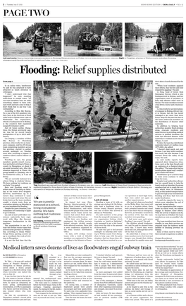 Flooding: Relief Supplies Distributed