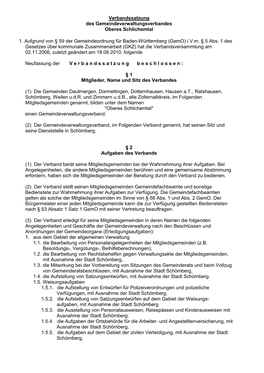 Gemeindeverwaltungsverband Oberes Schlichemtal, Zollernalbkreis