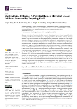 Chelerythrine Chloride: a Potential Rumen Microbial Urease Inhibitor Screened by Targeting Ureg