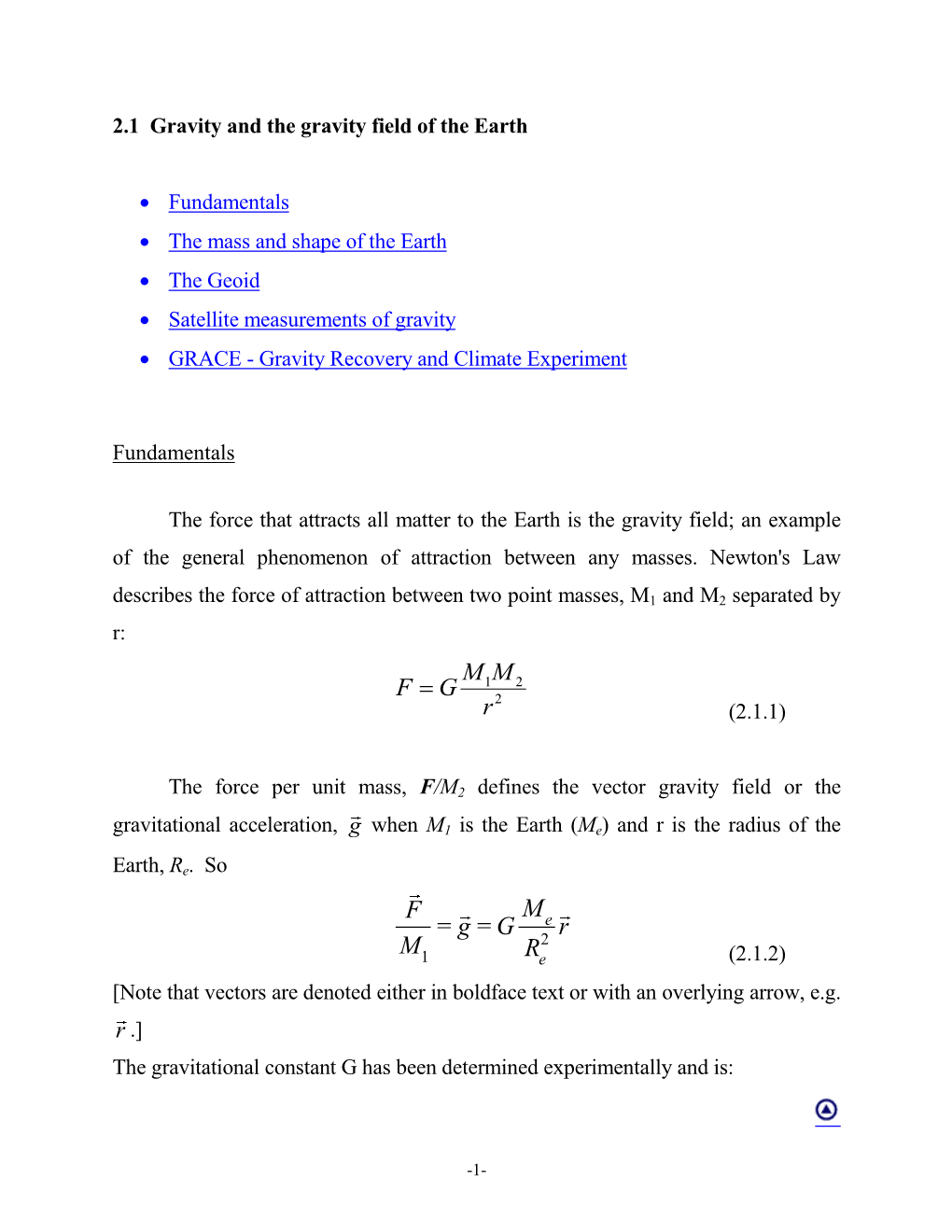 2.1 Gravity and the Gravity Field of the Earth