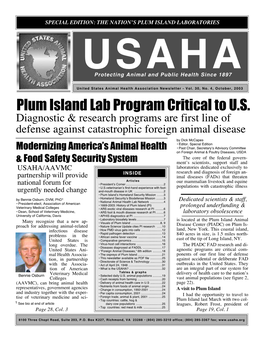 PLUM ISLAND LABORATORIES USAHA Protecting Animal and Public Health Since 1897