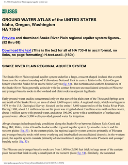 Snake River Plain Regional Aquifer System