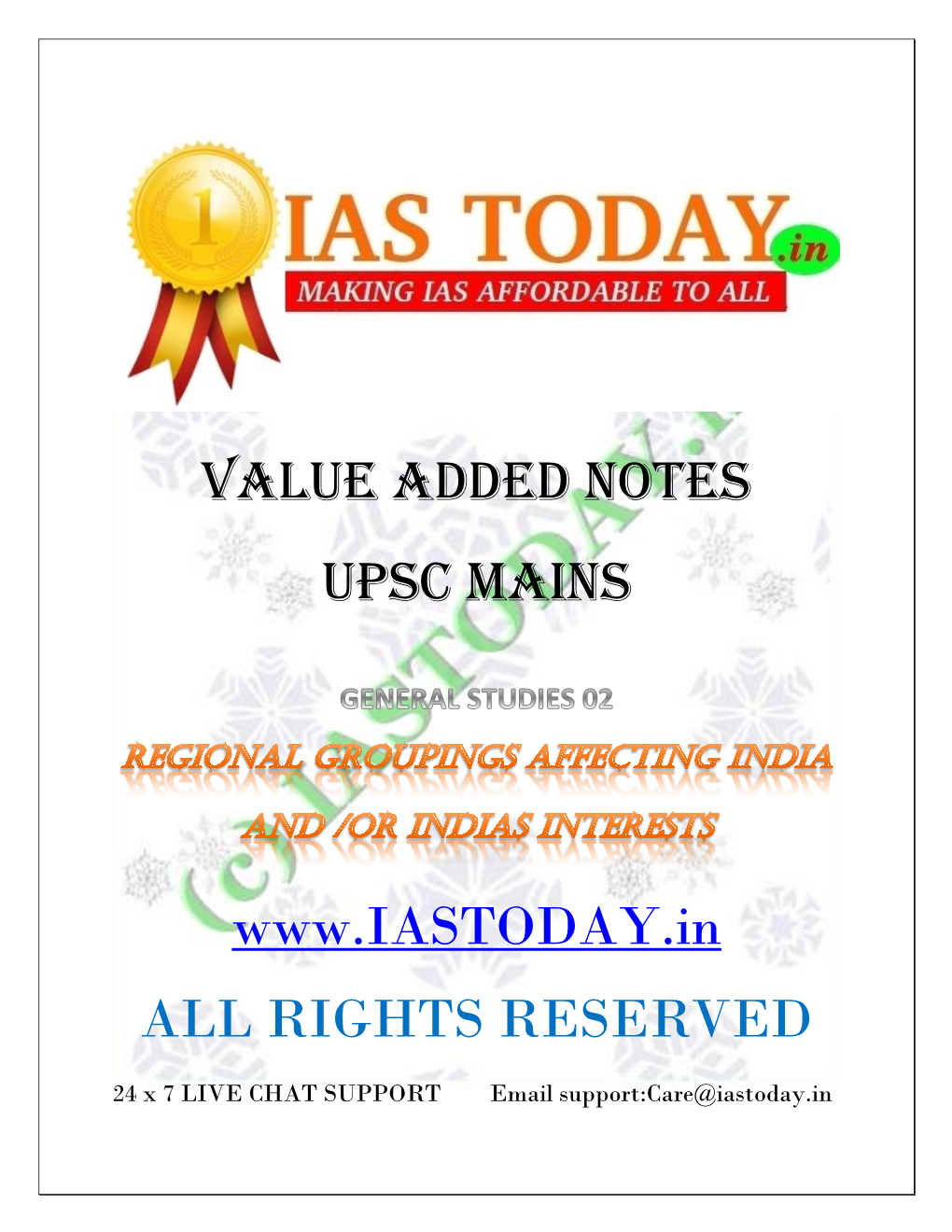 Value Added Notes Upsc Mains All