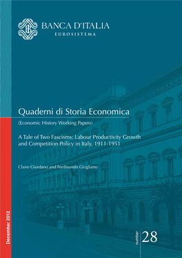 Labour Productivity Growth and Competition Policy in Italy, 1911-1951