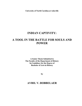 Indian Captivity: a Tool in the Battle for Souls and Power