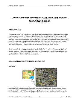 Downtown Denver Peer Cities Analysis Report