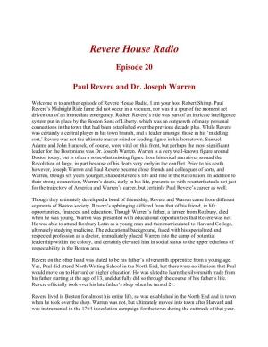 Paul Revere and Dr. Joseph Warren