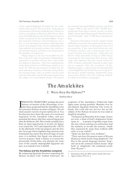 The Amalekites (2) Were They the Hyksos?