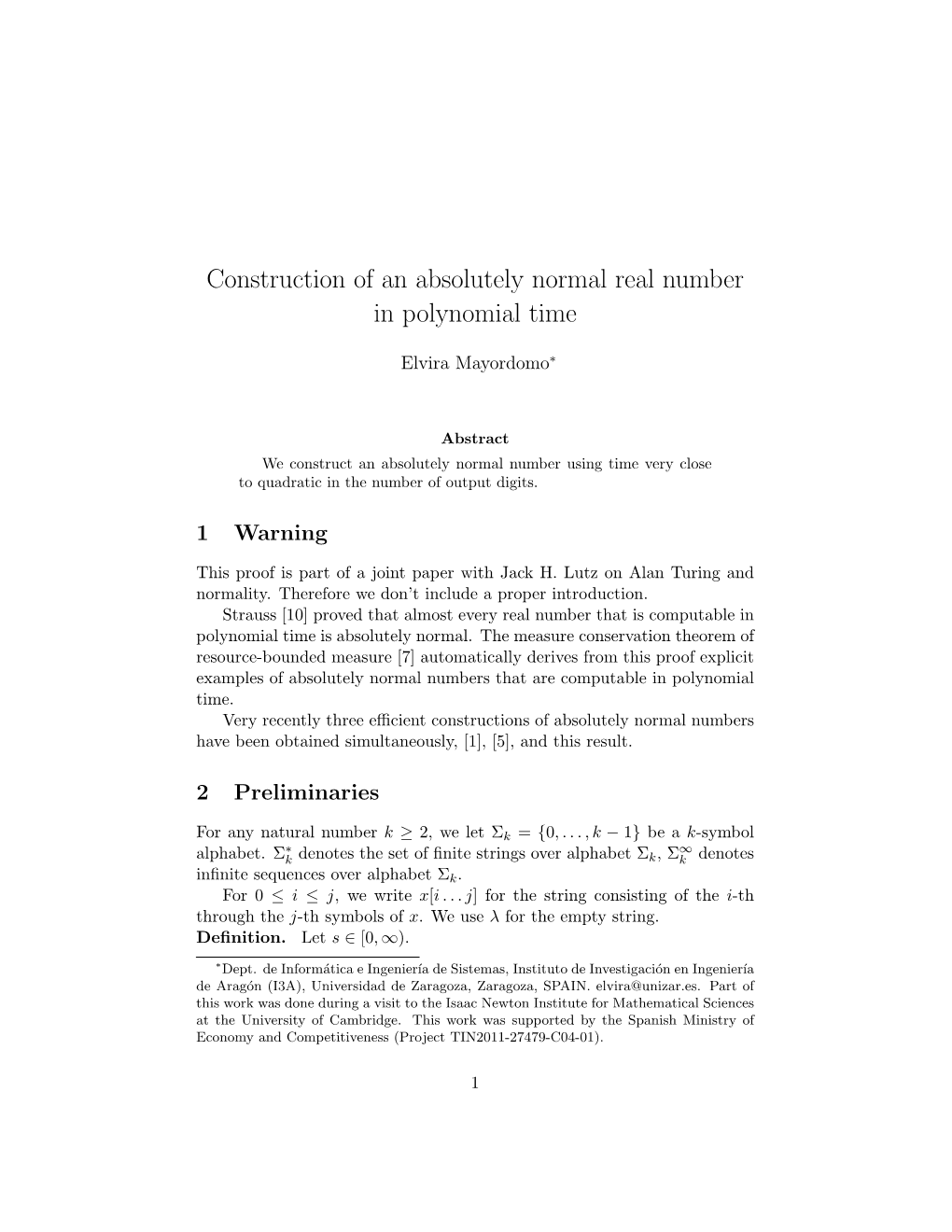 Construction of an Absolutely Normal Real Number in Polynomial Time