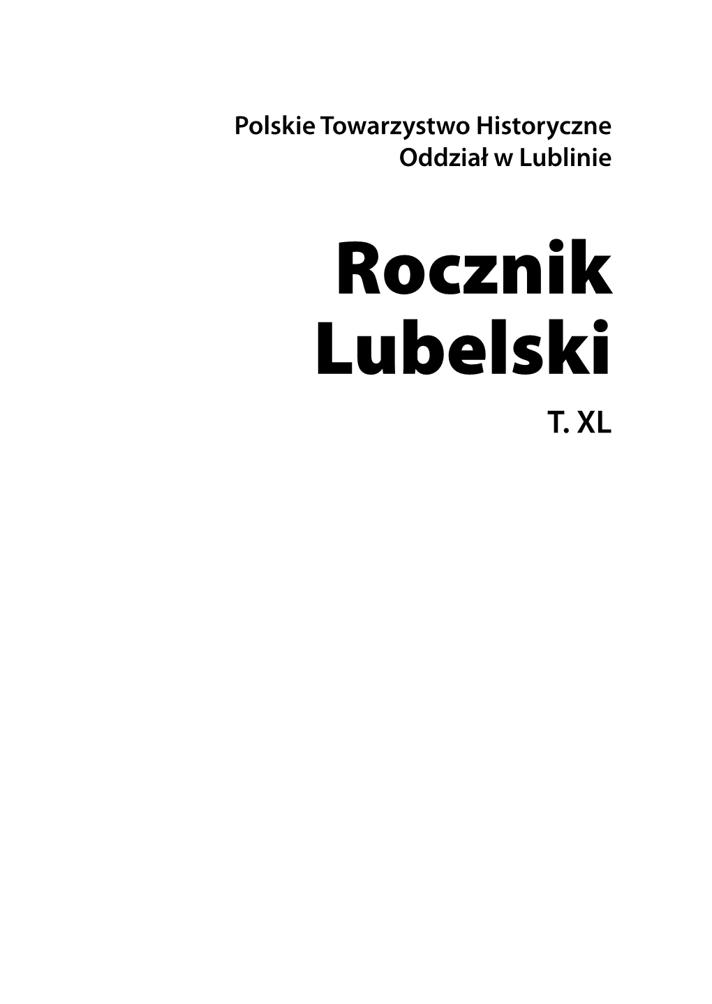 Rocznik Lubelski T. 40