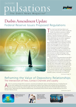 Durbin Amendment Update Federal Reserve Issues Proposed Regulations