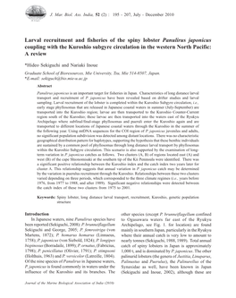 Larval Recruitment and Fisheries of the Spiny Lobster Panulirus Japonicus Coupling with the Kuroshio Subgyre Circulation in the Western North Pacific: a Review