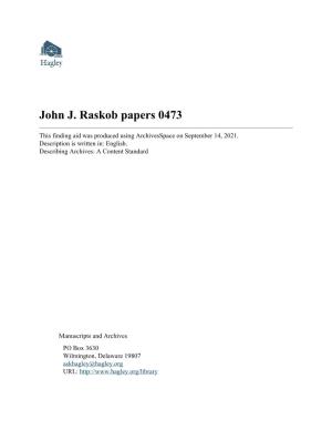 John J. Raskob Papers 0473