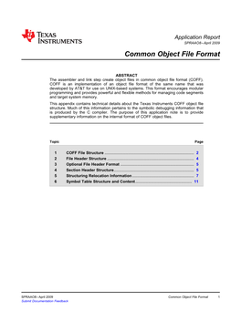 Common Object File Format (COFF)