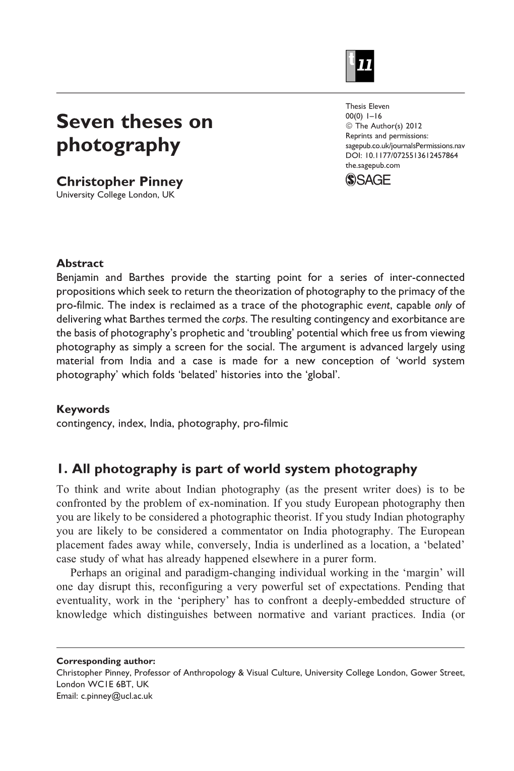 Seven Theses on Photography