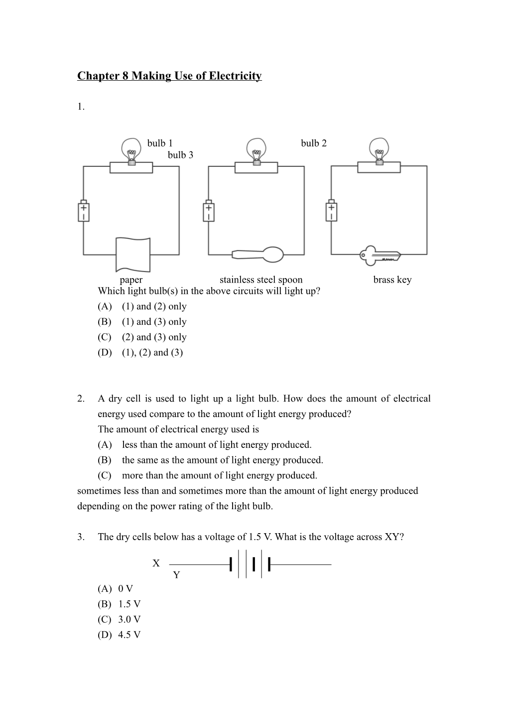 Chapter 8 Making Use of Electricity