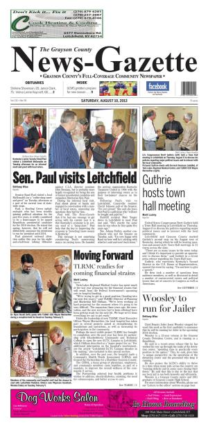 Sen. Paul Visits Leitchfield Guthrie Brittany Wise Against C.I.A