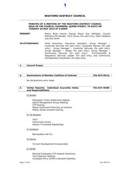 Council Minutes - 26 May 2015